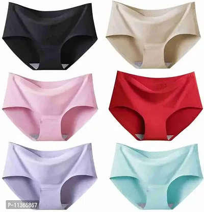 ROKSHI Women 6 Pieces Cotton Seamless Panties Set Medium Waist Briefs Hipster Underwear Random Color Size_Free|