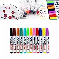 ROKSHI Floating Pen Colors Doodle Pen Children's Colorful Marker Pen Magical Water Painting Pen Easy -To-Wipe Dry Erase Whiteboared Pen Doodle (8 markers and 1 spoon)-thumb1