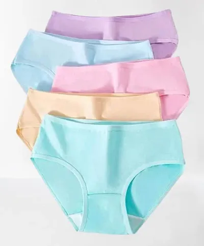 Kineret Women's Solid Regular Fit Silk Stretchable Super-Soft Full Coverage Pack of 5 Panties (U_G_6034)