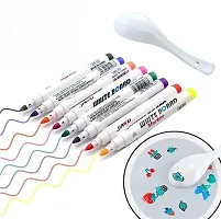 ROKSHI Floating Pen Colors Doodle Pen Children's Colorful Marker Pen Magical Water Painting Pen Easy -To-Wipe Dry Erase Whiteboared Pen Doodle (8 markers and 1 spoon)-thumb2