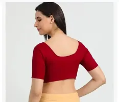 Reliable Maroon Cotton Solid Stitched Blouse For Women-thumb1