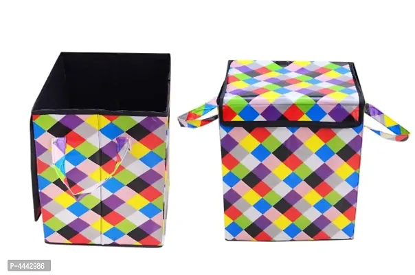 Multicoloured Printed Rectangular Large Size Laundry Bag-thumb0