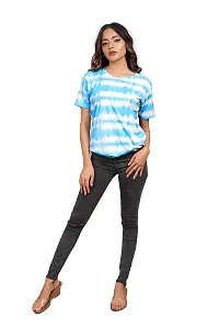 SHRIEZ Oversized T-Shirt for Women, T-Shirt for Women Pack of 2 (Medium, Blue White & Purple White)-thumb3