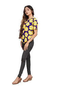 SHRIEZ Oversized T-Shirt for Women, T-Shirt for Women/Girls Pack of 2 (Small, Yellow  Big Flower)-thumb3