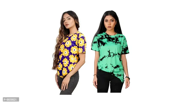 SHRIEZ Oversized T-Shirt for Women, T-Shirt for Women/Girls Pack of 2