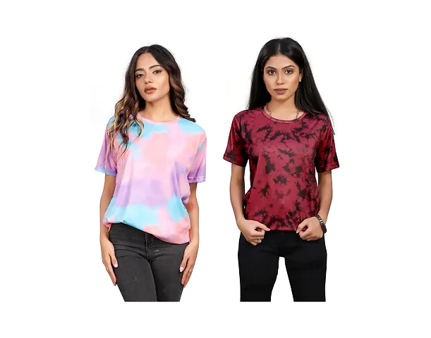 SHRIEZ Oversized T-Shirt for Women, T-Shirt for Women/Girls Pack of 2