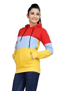 SHRIEZ Colorblock Hoodie for Women, Multicolor Hoodie for Winter Yellow-thumb1