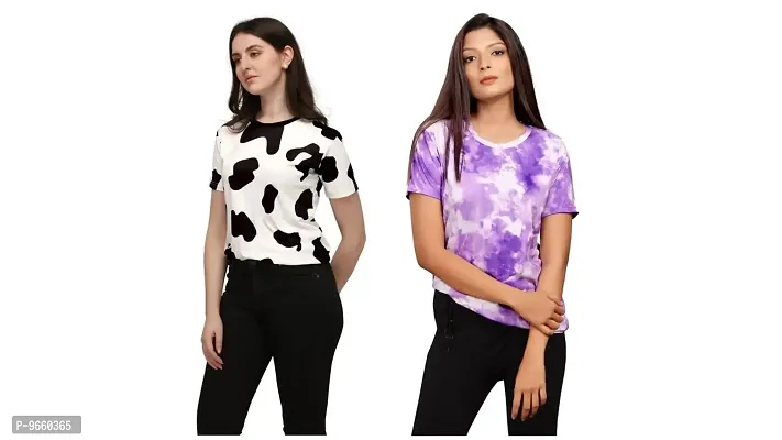 SHRIEZ Oversized T-Shirt for Women, T-Shirt Combo for Women/Girls Pack of 2