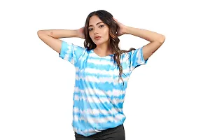 SHRIEZ Oversized T-Shirt for Women, T-Shirt for Women/Girls (Small, Blue White & Boom)-thumb1