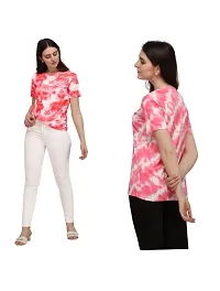 SHRIEZ T-Shirt Over Size Lycra Printed Round Neck T-Shirt with Half-Sleeves for Woman/Girls? (Pack of 2) (XL, Pink-Gajari)-thumb2