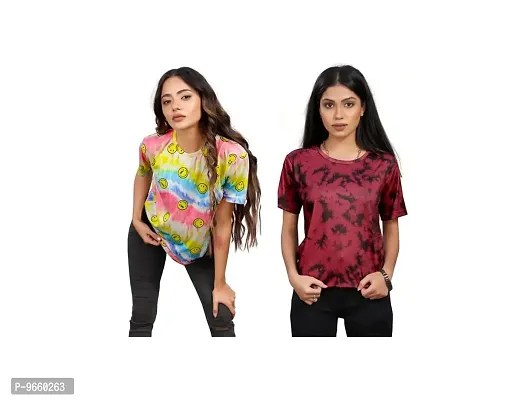 SHRIEZ Oversized T-Shirt for Women, T-Shirt Combo for Women/Girls Pack of 2