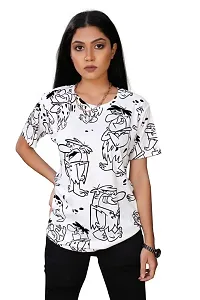 SHRIEZ Oversized Printed T-Shirt for Women, T-Shirt for Women/Girls-thumb2