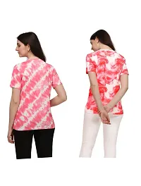 SHRIEZ T-Shirt Over Size Lycra Printed Round Neck T-Shirt with Half-Sleeves for Woman/Girls? (Pack of 2) (XL, Pink-Gajari)-thumb1