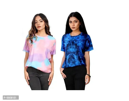 Oversized T Shirt For Women  T Shirt For Women Girls Pack Of 2-thumb0