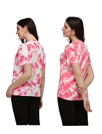 SHRIEZ T-Shirt Over Size Lycra Printed Round Neck T-Shirt with Half-Sleeves for Woman/Girls? (Pack of 2) (M, Gajari-Dark Pink)-thumb2