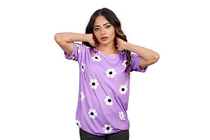 SHRIEZ Oversized T-Shirt for Women, T-Shirt for Women Pack of 2 (Medium, Blue White & Purple White)-thumb1