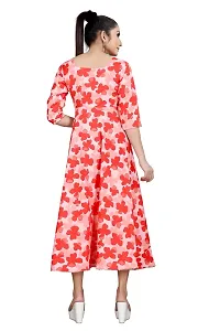 SHRIEZ Red Flower Gown, Printed Western Long Midi Gown (X-Large)-thumb2