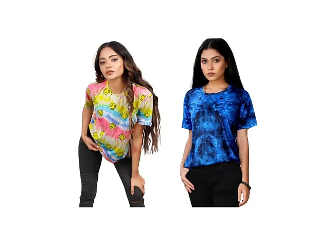 SHRIEZ Oversized T-Shirt for Women, T-Shirt Combo for Women/Girls Pack of 2