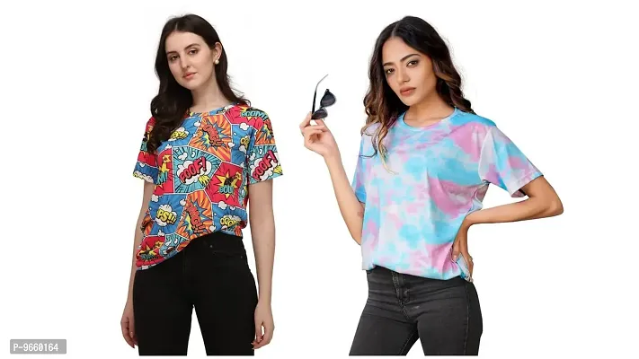 Buy SHRIEZ OversizedPrinted T-Shirt for Women, T-Shirt Combo for Women/Girls  (Pack of 2) Online In India At Discounted Prices