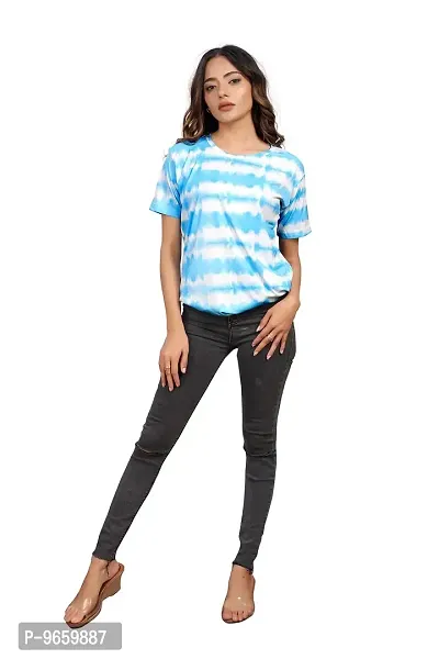 SHRIEZ Oversized T-Shirt for Women, T-Shirt for Women/Girls (Pack of 2) (Medium, Blue White & V Blue)-thumb4