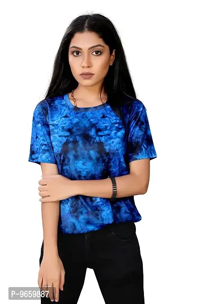 SHRIEZ Oversized T-Shirt for Women, T-Shirt for Women/Girls (Pack of 2) (Medium, Blue White & V Blue)-thumb2