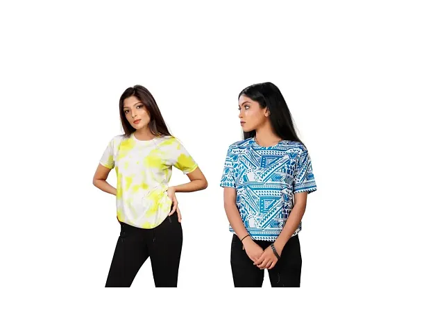 SHRIEZ Oversized T-Shirt Combo for Women, T-Shirt for Women/Girls Pack of 2