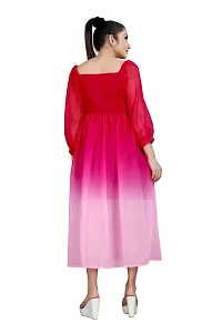 SHRIEZ Georgette Ombre Fit & Flare Maxi Dress for Women/Girls Pink-thumb1