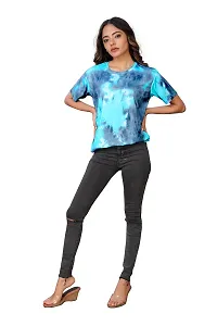 SHRIEZ Oversized T-Shirt for Women, T-Shirt for Women/Girls (X-Large, Blue White & Blue Grey)-thumb3