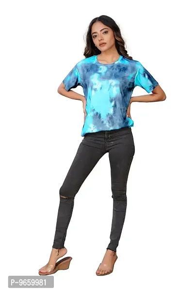 SHRIEZ Oversized T-Shirt for Women, T-Shirt for Women/Girls (X-Large, Blue White & Blue Grey)-thumb4