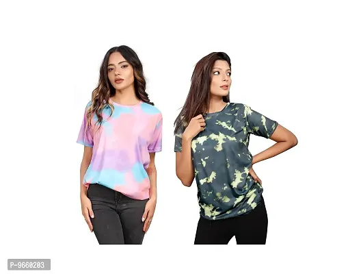 SHRIEZ Oversized T-Shirt for Women, T-Shirt for Women/Girls Pack of 2