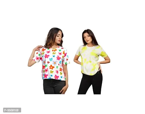 SHRIEZ Oversized T-Shirt for Women, T-Shirt Combo for Women/Girls Pack of 2