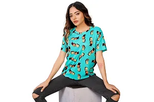 SHRIEZ Oversized T-Shirt for Women, T-Shirt for Women/Girls (Pack of 2) (X-Large, Blue White & Semphone)-thumb1