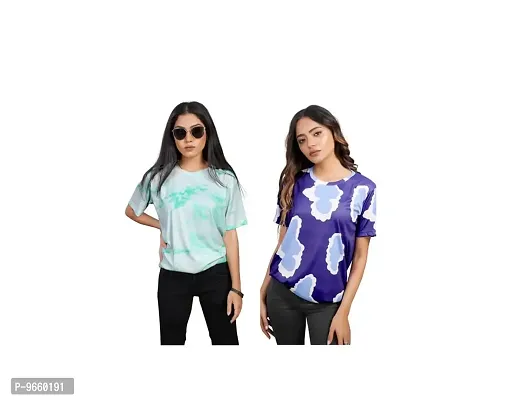 SHRIEZ Oversized T-Shirt for Women, T-Shirt Combo for Women/Girls Pack of 2-thumb0