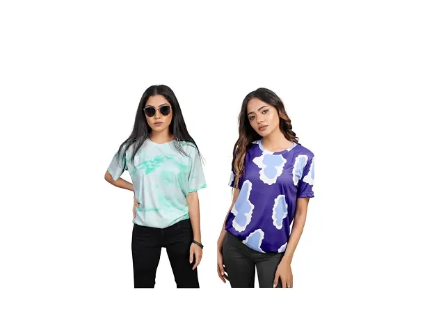 SHRIEZ Oversized T-Shirt for Women, T-Shirt Combo for Women/Girls Pack of 2