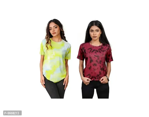 SHRIEZ Oversized T-Shirt for Women, T-Shirt Combo for Women/Girls Pack of 2