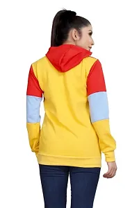 SHRIEZ Colorblock Hoodie for Women, Multicolor Hoodie for Winter Yellow-thumb2