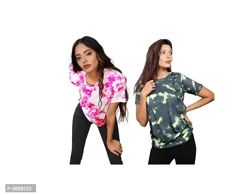 SHRIEZ Oversized T-Shirt for Women, T-Shirt Combo for Women/Girls Pack of 2