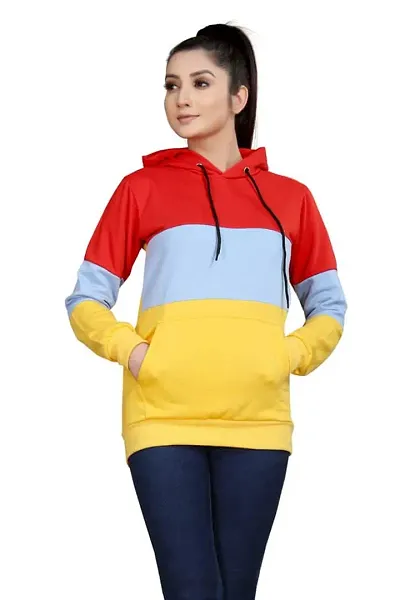 SHRIEZ Colorblock Hoodie for Women, Hoodie for Winter