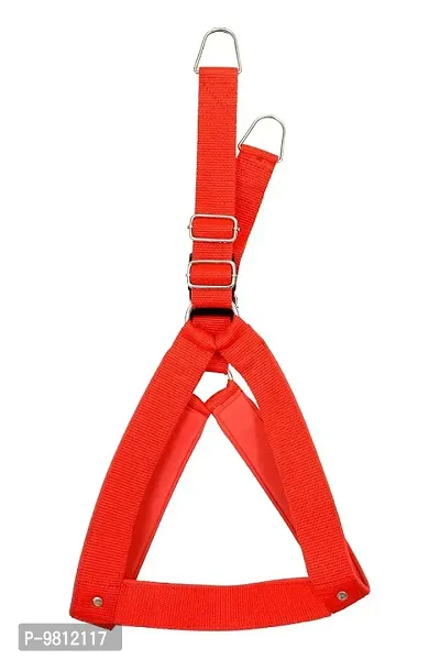 DogaCattrade; Heavy Quality Combo of Red 1 inch Padded Body Harness, Dog Rope Red 12MM with Handle and Red Collar for Dog , Adjustable Chest Size, Dog Harness  Leash (Medium)-thumb2