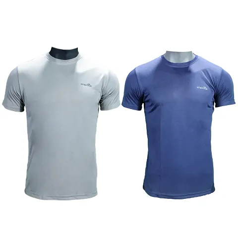 Stylish Blend Round Neck Tees for Men Combo Of 2