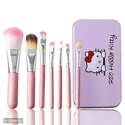 Complete Makeup Mini Brush Kit with Storage Box Multicolour Pack of 7-thumb0