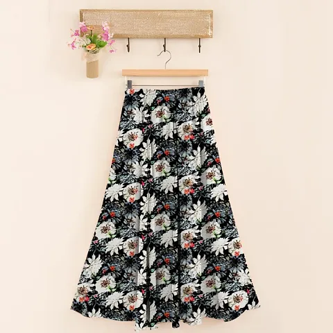 Floral Print Rayon Maxi Skirt