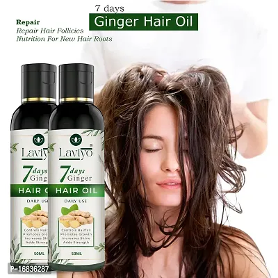 LAVIYO 7 DAYS Ginger Hair Oil Dandruff Care for All Hair Type Non-Sticky  Non-Greasy Hair Oil  (50 ml) (PACK OF 2)-thumb0
