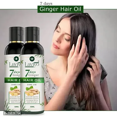 Laviyo Ginger Germinal 7 days Ginger Hair Nutrient Solution Hebal Oil Hair Oil for Women and Men for Shiny Hair Long - Dandruff Control - Hair Loss Control  50ML (PACK OF 2)-thumb0