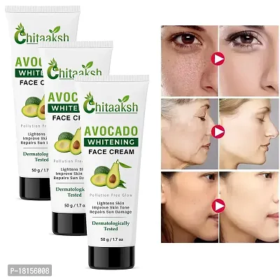 Avocado Night cream with Provitamin B5 for hydration  skin rejuvenation -  Pack of 3 (50 g)-thumb0