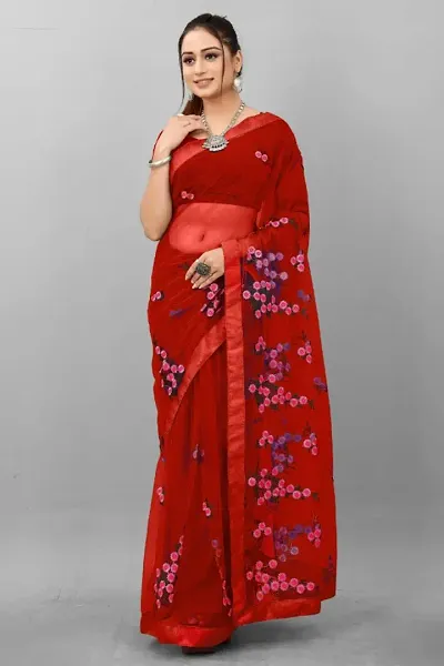 Trending Art Silk Saree with Blouse piece 