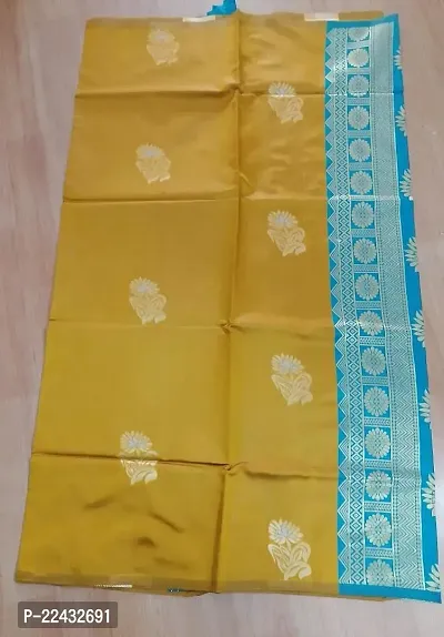 Beautiful Cotton Blend Printed Festivewear Saree With Blouse Piece