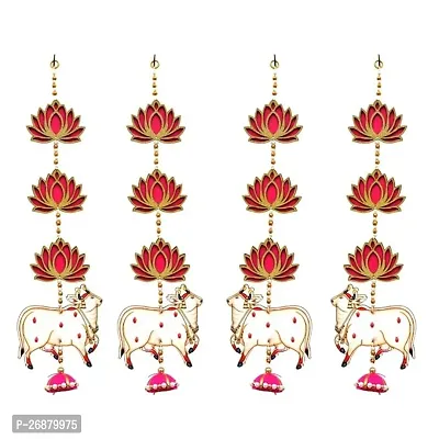 Classic Cow Pichwai Hanging And Golden Lotus Mdf Wall Hanging- Pack Of 4