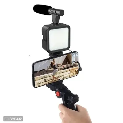 EL SMO Camera Video Recording Vlogging Kit for Video Making, Mic, Mini Tripod Stand, LED Light  Phone Holder Clip for Making Videos Podcasting-thumb0
