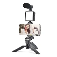 EL SMO Camera Video Recording Vlogging Kit for Video Making, Mic, Mini Tripod Stand, LED Light  Phone Holder Clip for Making Videos Podcasting-thumb1